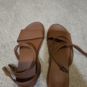 OluKai Women's Strappy Tan Sandals Sz 8
